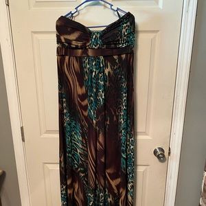 JBS strapless leopard print maxi dress 18